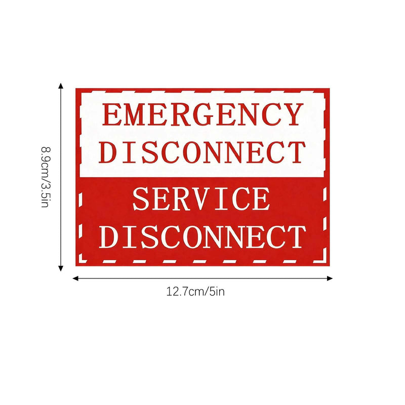 Magnetic NEC Compliant Emergency Disconnect Service Labels | Breaker Box Labels | Reusable Waterproof Vinyl Signs | 5 x 3.43 Inches | Pack of 7