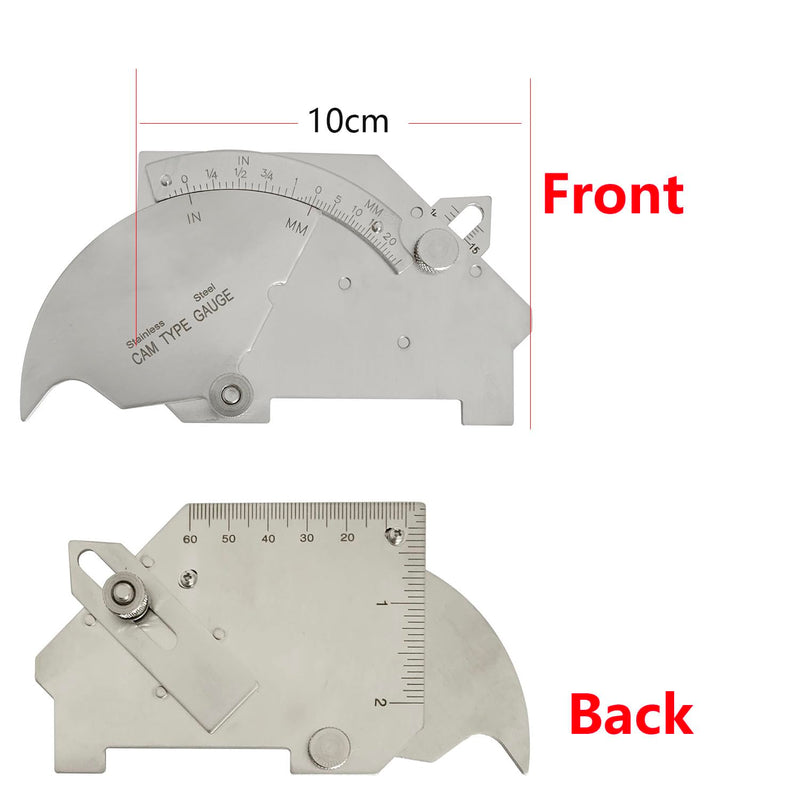 [Australia - AusPower] - 3pcs/Set MG-11 Cam Type Weld Gauge Metric & Inch + V-WAC Gage Biting Edge Stainless Steel Welding Gauge + MG-8 Bridge Cam Gage Welding Gauge 3 Kind of Welding Gauge Kit 