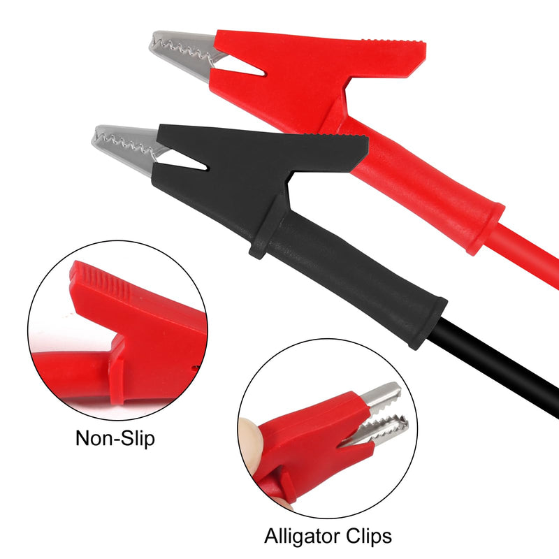[Australia - AusPower] - 2pcs 4mm Banana Plug to Alligator Clip Test Lead Wire Cable Set 14AWG for Multimeter Oscilloscope 3 Feet DMM Multimeter (4PCS) 4PCS 