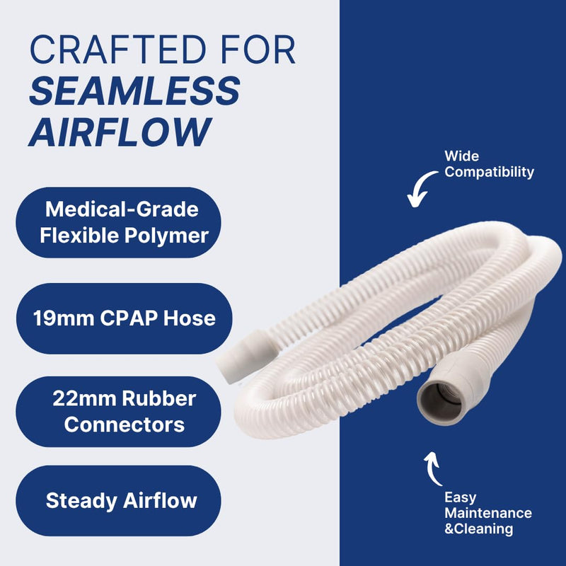 [Australia - AusPower] - Snugell CPAP Hose Universal Tubing (6 ft) – Compatible with CPAP, BiPAP, and BiLevel Machines – Minimizes Mask Leaks, Reduces Discomfort – Durable, Flexible, and Designed for Restful Sleep 1 Count (Pack of 1) 