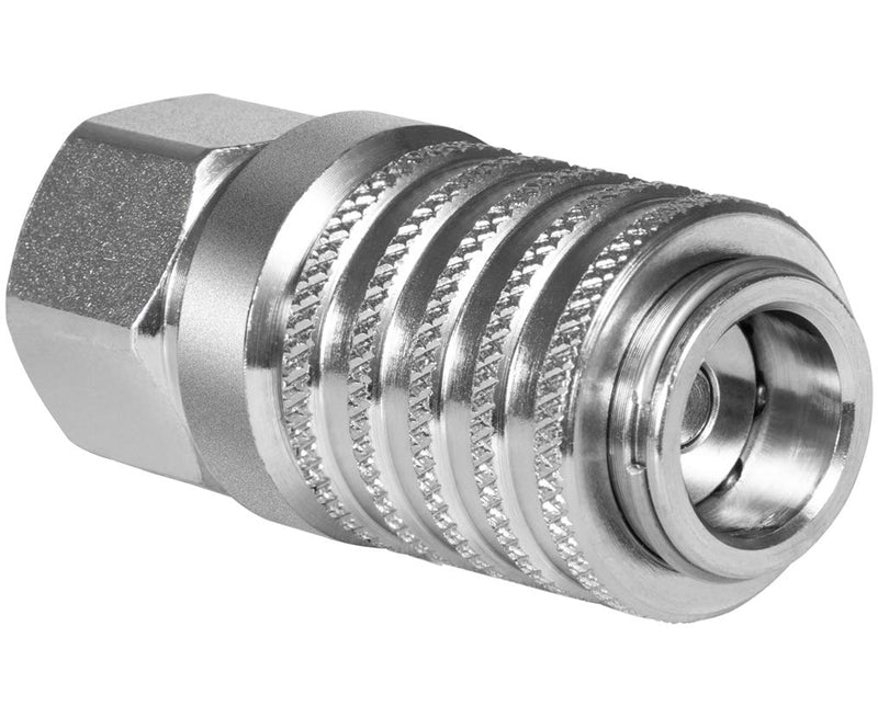 [Australia - AusPower] - PD242 Series PD Steel Test Port and Diagnostic Equipment Quick Coupler with Female Pipe Thread, 1/8" Body Size, 1/4"-18 NPTF Thread Size, 2.12" Length 