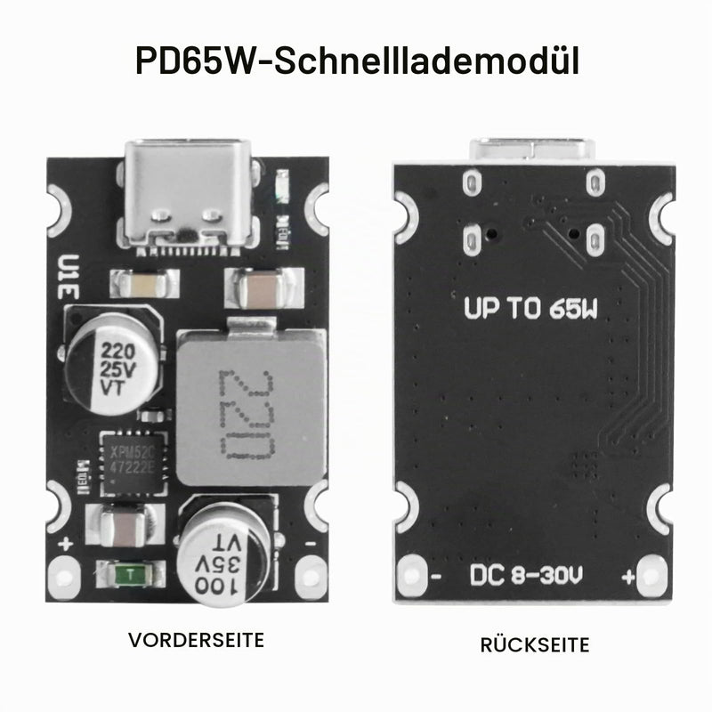 PD65W Fast Charging Module, QIQIAZI Fast Charging Module 12V-30V to USB-C PD3.1 QC3.0 with Type-C Port, USB Buck Converter DC-DC Step Down Module for Phone Quick Charging (Pack of 5)