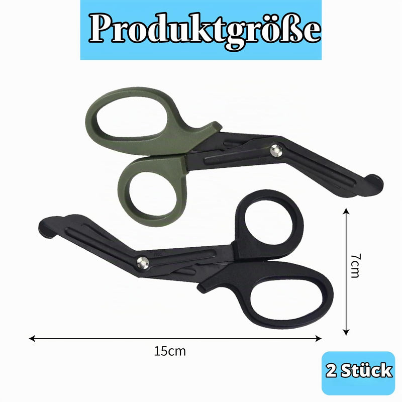 Pack of 2 Medical Bandage Scissors, Bandage Scissors, Care, Rescue Scissors, Medical Scissors, Lightweight 15 cm Long Curved Scissors for Nurses, Medical Students, Doctors and Emergency Rooms, Green +