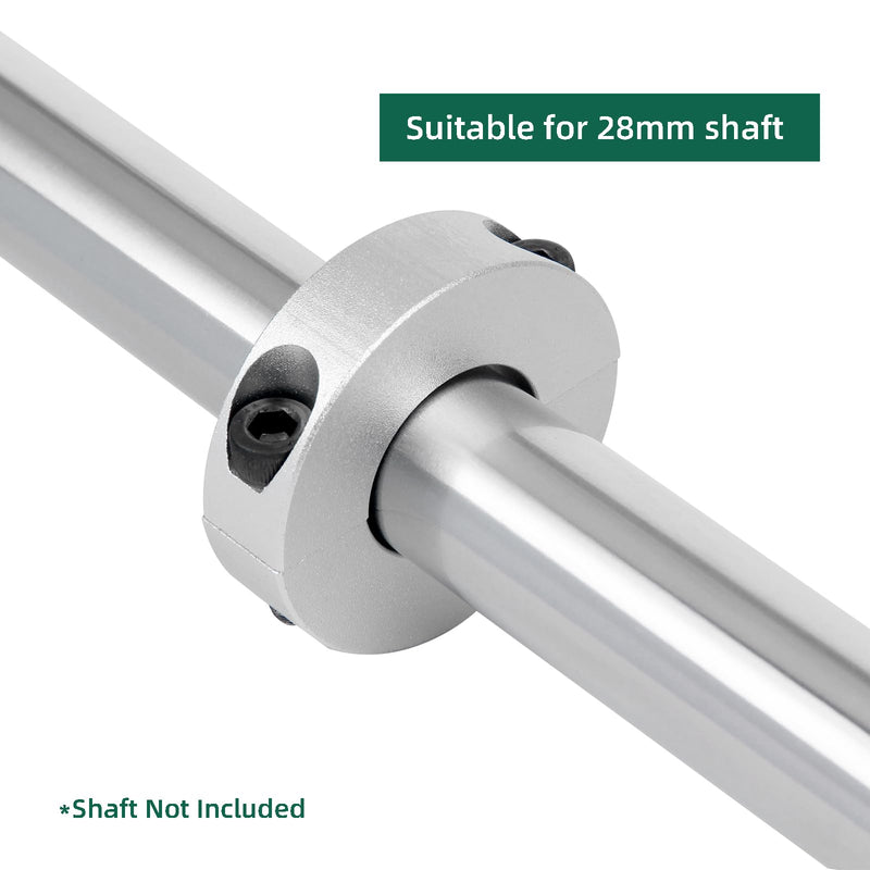 [Australia - AusPower] - (Pack of 4) Split Shaft Collar Bore 28mm, Aluminum Alloy Two Halves Clamping Collar for Shaft, 50mm OD, 18mm Thickness, with M4 Set Screws 28mm Bore Size 