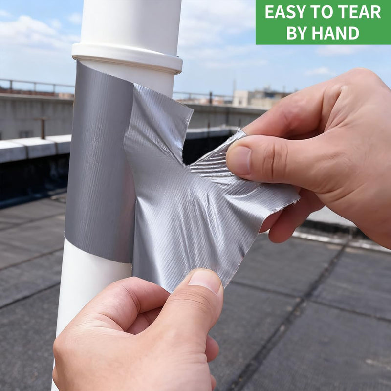 Duct Tape Heavy Duty Waterproof, Strong Adhesive Silver Duct Tape Bulk for Indoor Outdoor Repairs, DIY Work, Tear by Hand (Black + Silver + White 3 Pack, 2 Inch x 33 Yards Total) Black + Silver + White 3 Pack