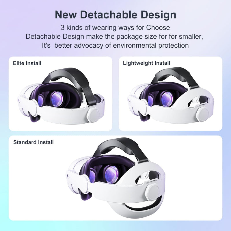 [Australia - AusPower] - Upgraded Head Strap for Meta Oculus Quest 3, Pressure-Free Elite Strap Accessories Replacement, Adjustable Headband Soft Cushion VR Headset Enhanced Comfort & Balanced Fit for Longer Immersion Quest 3 Head Strap 