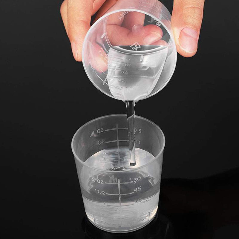[Australia - AusPower] - 50PCS Plastic Medicine Cups, 60ml/2oz Clear Reusable Graduated Cups Transparent Scale Measuring Cups, Measure Container for Mixed Pills, Liquid Medication 