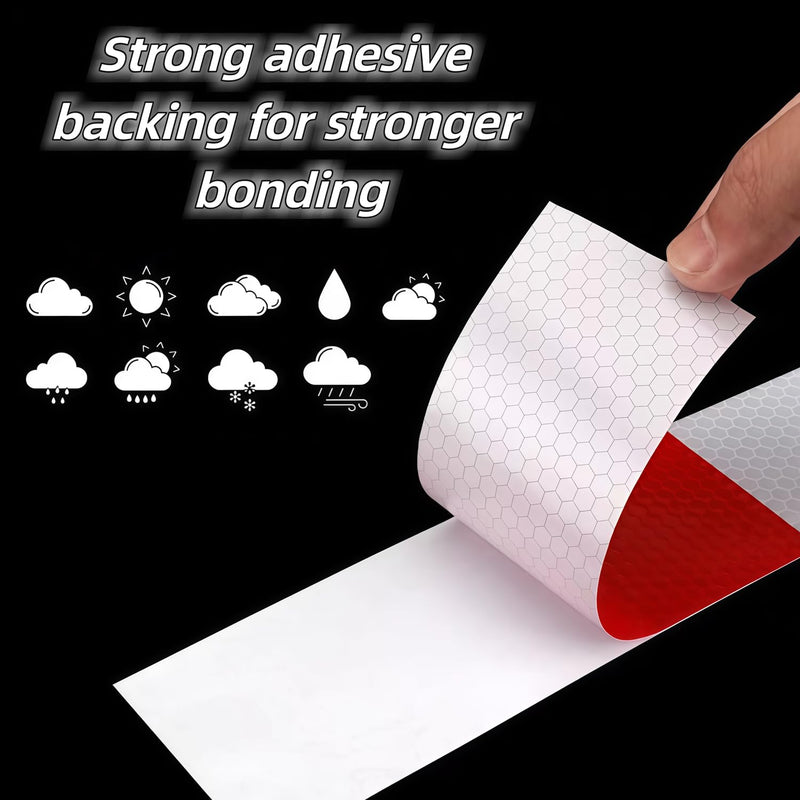 Reflective Tape 30 PCS - 2"x12" Red/White DOT-C2 Waterproof Self-Adhesive Safety Stickers, High-Strength Reflector Tape for Trucks/Trailers/Bikes/Construction/Police/Outdoor Warning Signs