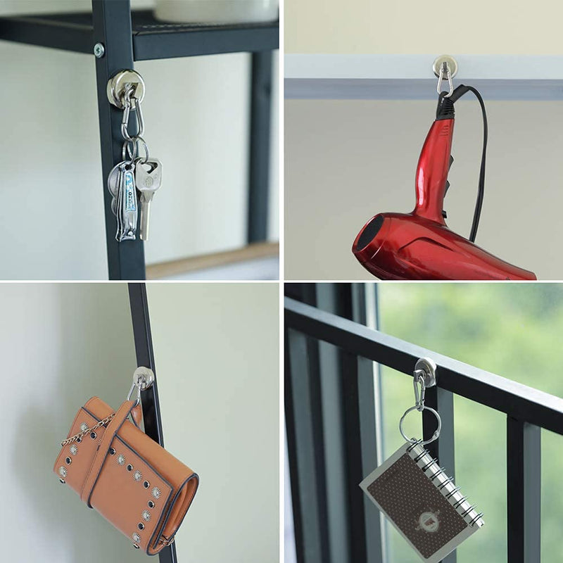 [Australia - AusPower] - Ant Mag - Carabiner Magnetic Hooks 80LBS Heavy Duty Neodymium Magnet Carabiner with Swivel Carabiner Snap Hook for Indoor/Outdoor Hanging Grill Kitchen Factory Warehouse Office (2Pack) 2 Pack 