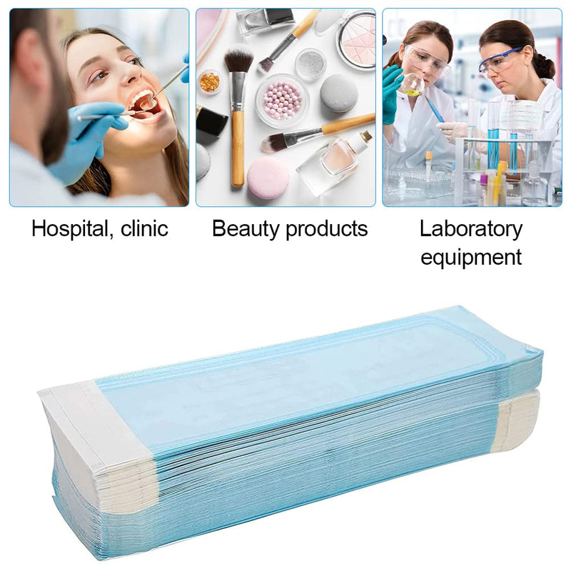 Self-sealing sterilisation bag, self-sealing sterilisation bag, PVC dental sterilisation bag bag, autoclave steriliser bag for cleaning tools, 100 pieces, 70 x 230 mm