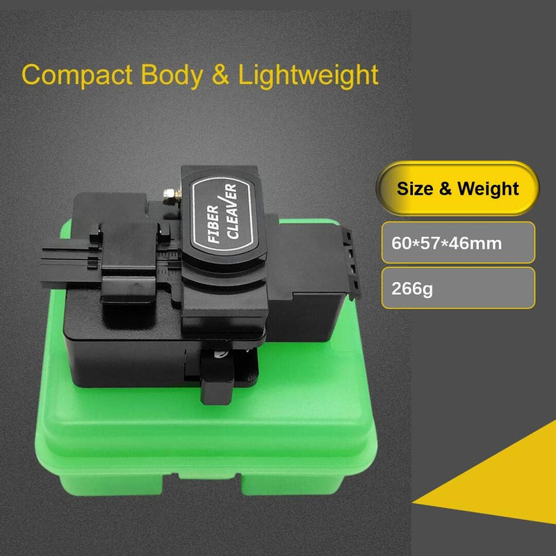 TM27 Optical Fiber Cleaver — High Precision Fiber Optic Cleaver with 16 Cleaving Spots & 48000 Cleaves, 3-in-1 Holder for 0.25mm 0.9mm 3.0mm Fiber, FTTH Fiber Cutter with Scrap Collector