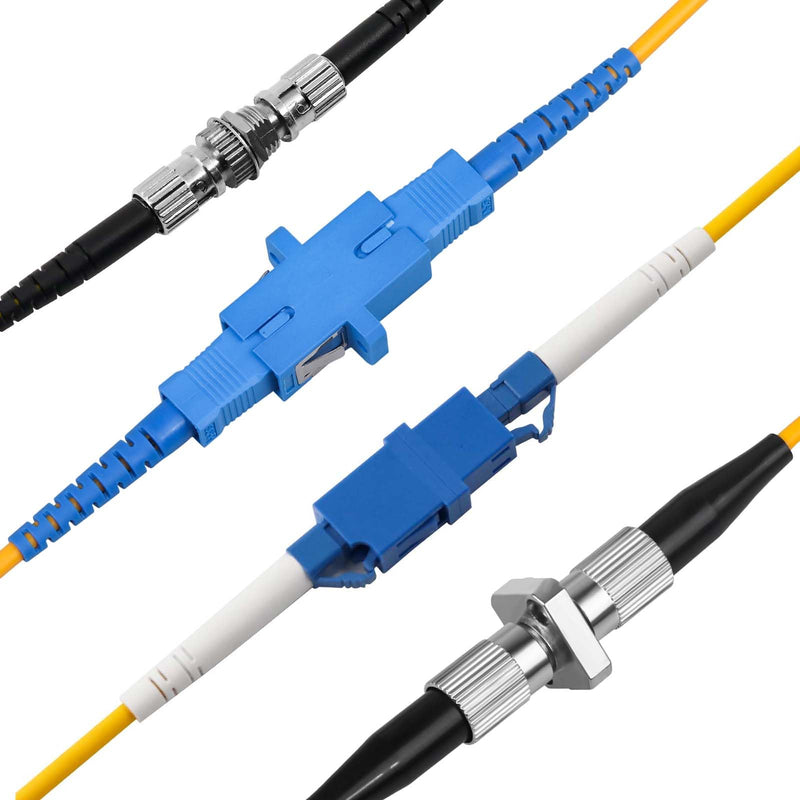 [Australia - AusPower] - Fiber Optic Cable Troubleshoot Kit - 50Km VFL Fiber Optic Visual Fault Locator, SM FC - LC Adapter, LC/SC/ST/FC Coupler, 2 Cleaners, 3 Kind Dust Cap and 3 Short Patch Cords Black & Red 
