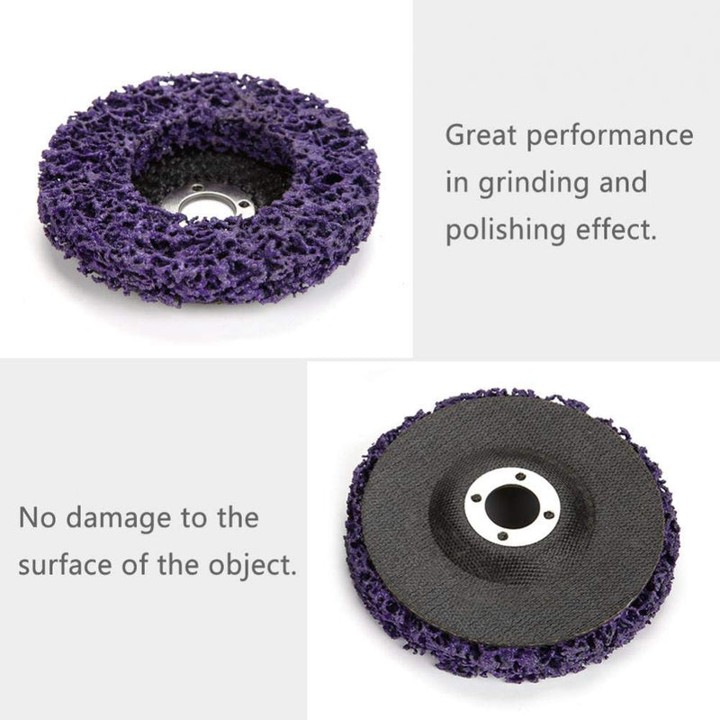 [Australia - AusPower] - Poly Strip Wheel, 5Pcs Purple Gold Poly Strip Wheel Disc Paint Rust Removal Tool for Most of 100mm Angel Grinders, Polycarbide Abrasive Disc 