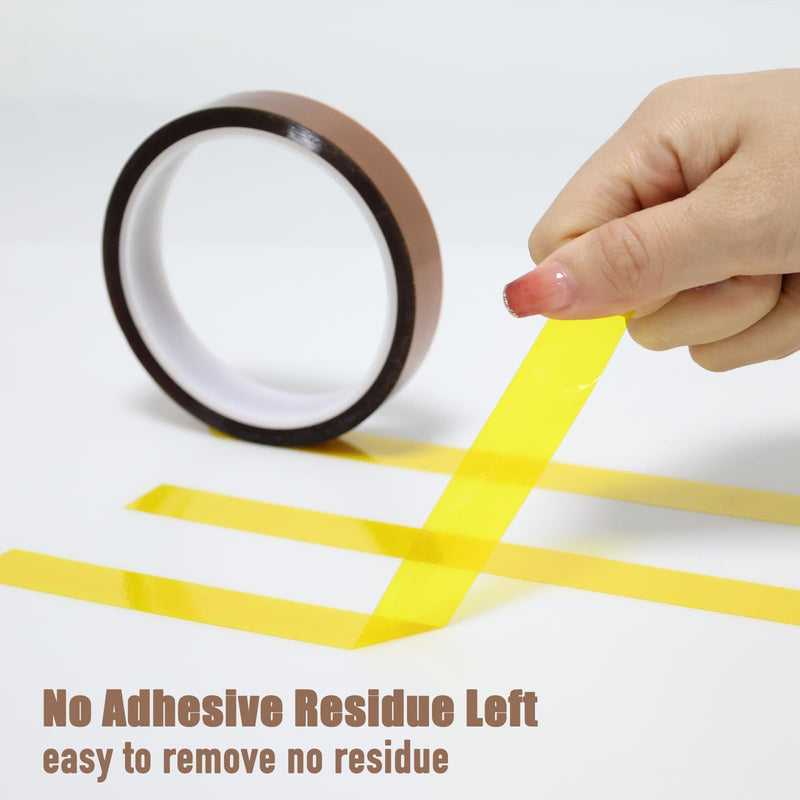 Heat Tape for Sublimation, 4 Rolls 10mm x33m(108ft) Heat Resistant Tape,Heat Transfer Tape for Press,Polyimide Tape Professional for Protecting CPU,PCB Circuit Board No Residue 10 mm Brown
