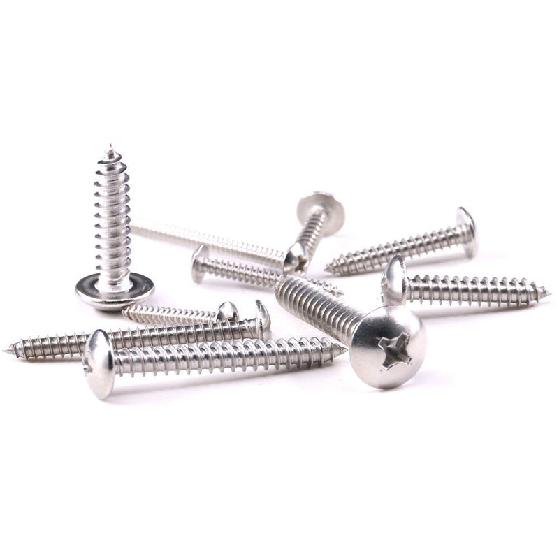 [Australia - AusPower] - Hilitchi 304 Stainless Steel Hex Washer Head and Phillips Truss Head Self Drilling Sheet Metal Tek Screws Assortment Kit (Phillips Truss Head) 