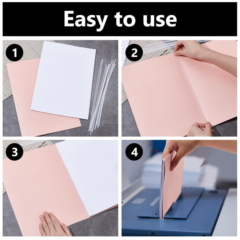 BENECREAT 120Pcs White Thermal Glue Strips, 11.3x0.1inch Long Thermal Pictures Binding Glue Strips for Albums Crafts Textbook Books, 1mm Thick