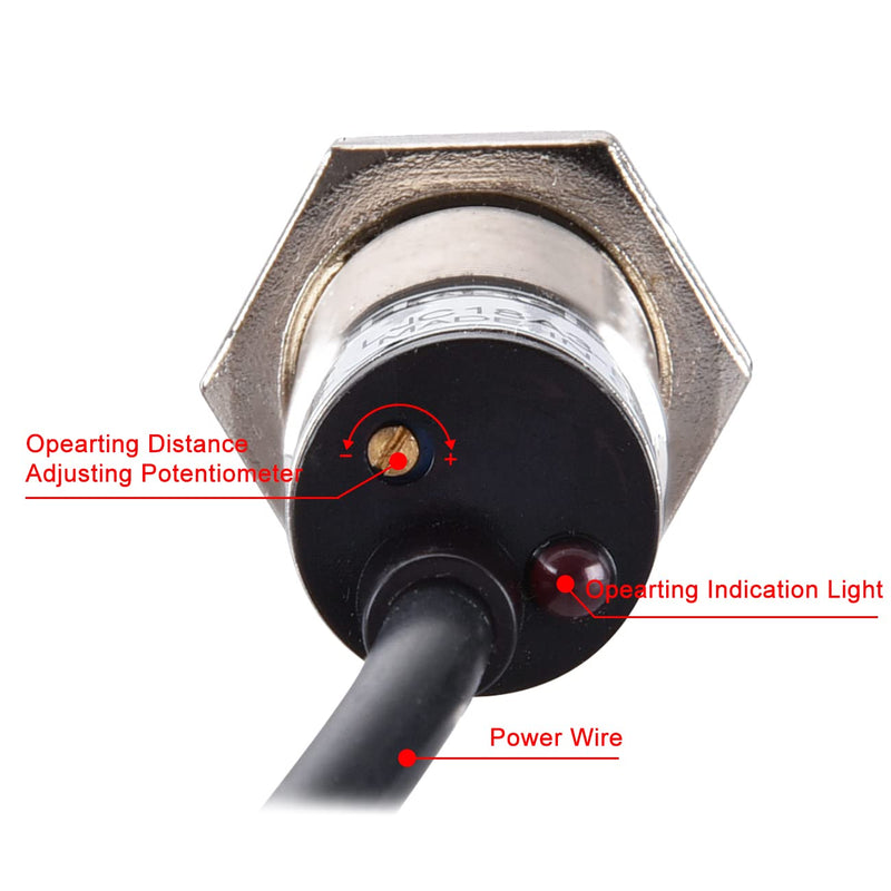 [Australia - AusPower] - Heschen M18 Capacitive Proximity Sensor Switch Non-Shield Type LJC18A3-B-Z/AY Detection 10mm 10-30VDC 200mA PNP Normally Closed(NC) 3 Wires 
