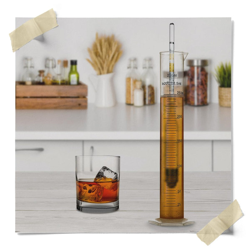 Fermentaholics Proof and Tralle – Accurately Measure Alcohol Content – for Distilled Alcohol and Spirits, Moonshine – Alcohol Hydrometer, Alcoholmeter – 0-200 Proof