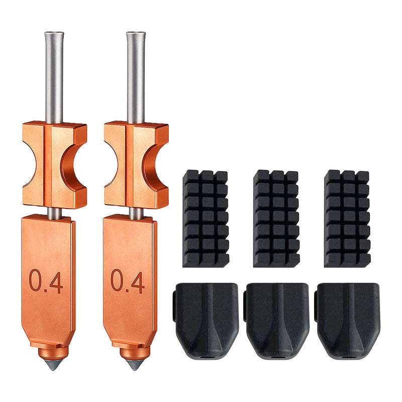 for Flashforge AD5X Upgraded 0.4mm Integrated hotend Nozzle 2 Packs,Adventurer 5X Nozzle,3D Printer Accessories Quick Detachable hotend nozzles kit,Extra 3PCS Silicone Sock+3PCS Nozzle Brush 2 Pcs 0.4MM