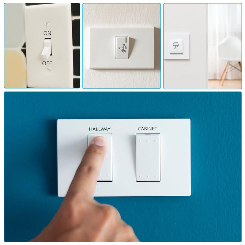Light Switch Labels 600PCS, Transparent Switch Identifier Stickers, Waterproof Switch Stickers for Home Office Kitchen Bathroom Identification & Organization