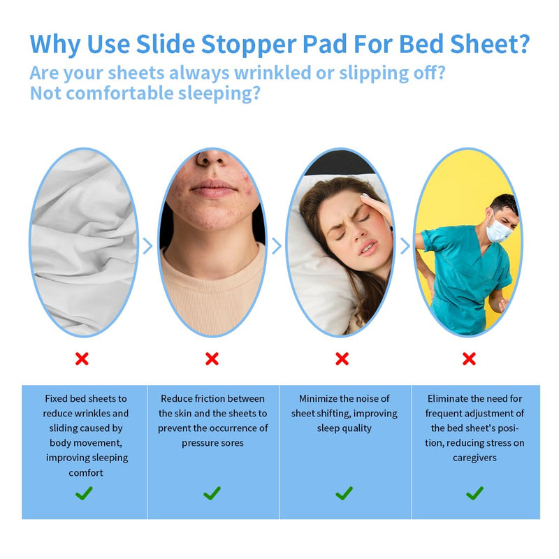[Australia - AusPower] - Silicone Hospital Bed Mattress Sheets Slide Stopper Pad for Home and Medical Use,Non Slip Pad for Prevents Mattresses from Sliding(47" x78.7"(Pack of 1 pc)) 47" x78.7"(pack of 1 pcs) 
