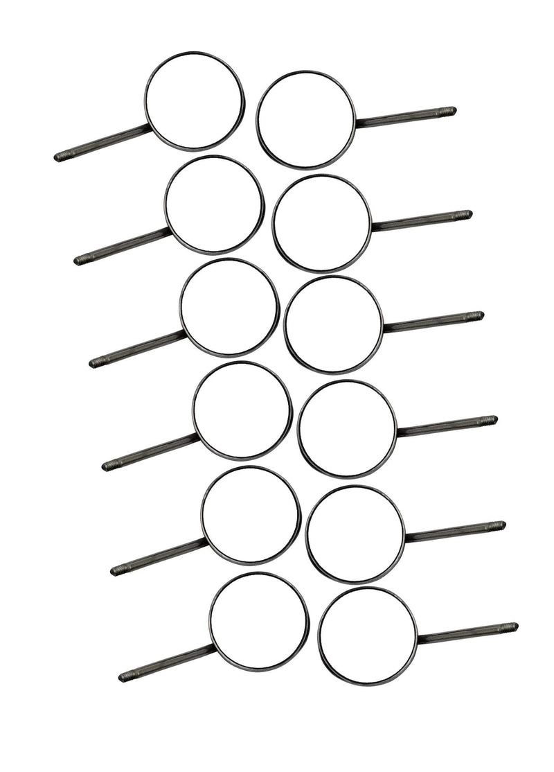 [Australia - AusPower] - DENTAL MIRRORS TOPS FRONT SURFACE REFLECTION ANTI FOG TO ORAL BREATH EUROPEAN STYLE THREADING RHODIUM SET OF 12 ARTMAN BRAND 