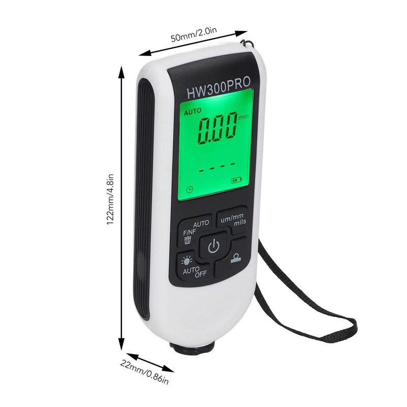 New Digital Coating Thickness, Ultra high Probe, Paint Mil Thickness Meter for Automotive Paint Thickness Measurement, Measuring Range: 0 to 2000UM(White)