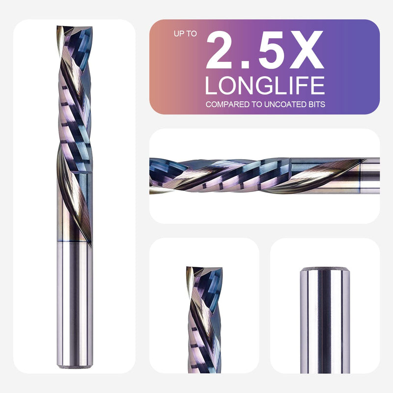 [Australia - AusPower] - SpeTool Spiral Groove Cutter 8 mm Shaft Compression 32 mm Cutting Length Spiral Cutter Groove Cutter CNC Milling Cutter Solid Carbide End Mill TAC Coating Cutter for Router Wood Cutter Router Bit Slot 1 With TAC coating 