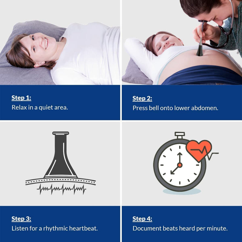 [Australia - AusPower] - Dixie EMS Fetal Stethoscope for Baby’s Heartbeat Detection, Latex-Free Fetoscope with Pinard Horn and Soft Earbuds, 22” 