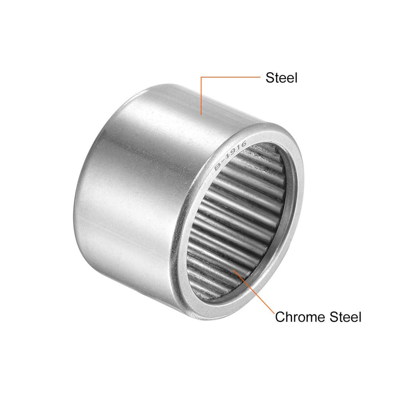 [Australia - AusPower] - uxcell B1916 Needle Roller Bearings 1-3/16" Bore 1-1/2" OD 1" Width Chrome Steel Open End Full Complement Drawn Cup Bearing 1-3/16x1-1/2x1" 