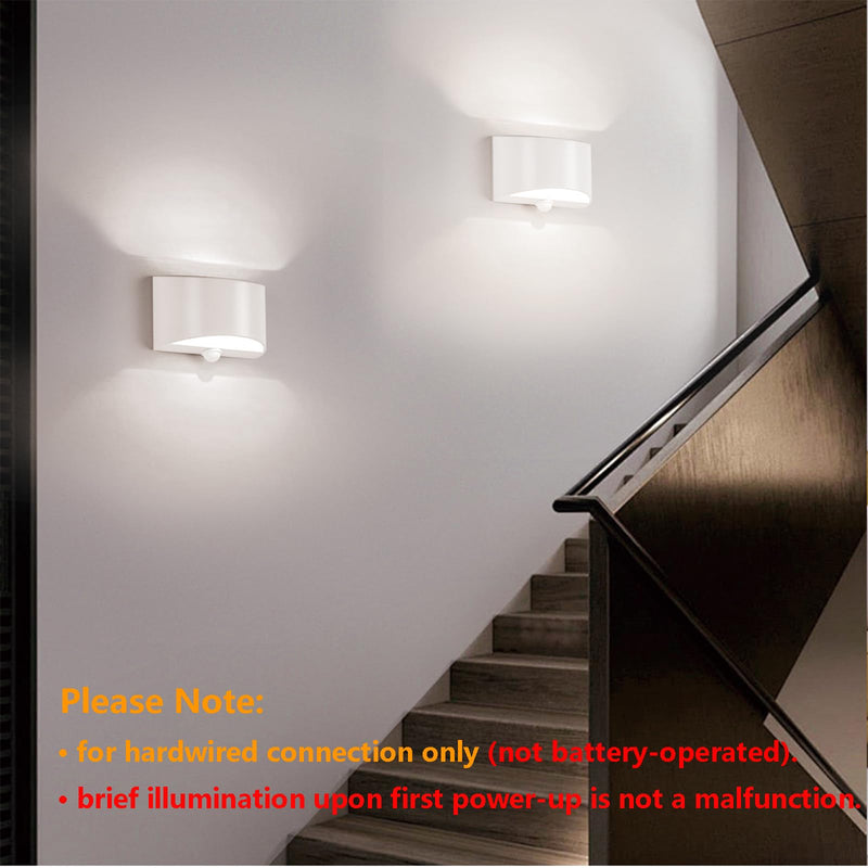 [Australia - AusPower] - SERDEN LED Hardwired Motion Sensor Light Indoor Wall Sconce, Motion Sensor Wall Light Indoor Sconce Wall Aluminum Modern Wall Sconce for Living Room Hallway Stair 7W Cool White(Not Battery Operated) 1 PACK 6000K Cool White 