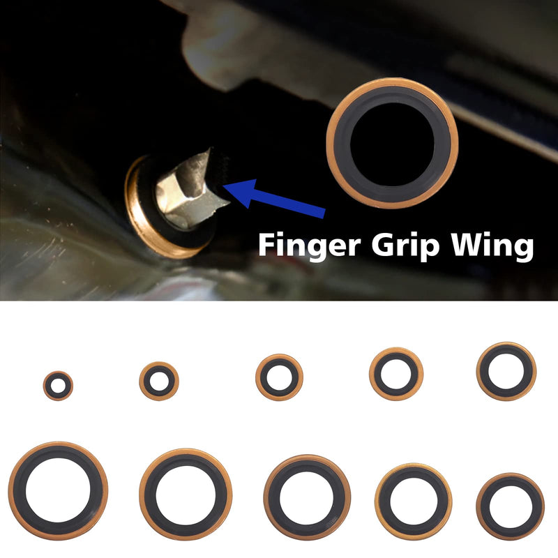 [Australia - AusPower] - 78 PCS 10 Sizes Copper Metric Bonded Seal Dowty Washer, Automotive Self-Centred Dowty Seal Gasket Assortment, M6/8/10/12/14/16/18/20/22/24 