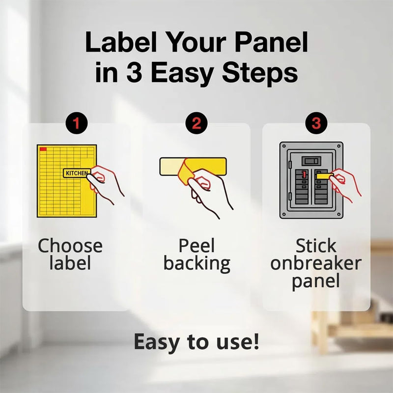 258PCS Circuit Breaker Labels Fuse Box Stickers Electrical Panel Labels for Breaker Box Organization (Yellow)