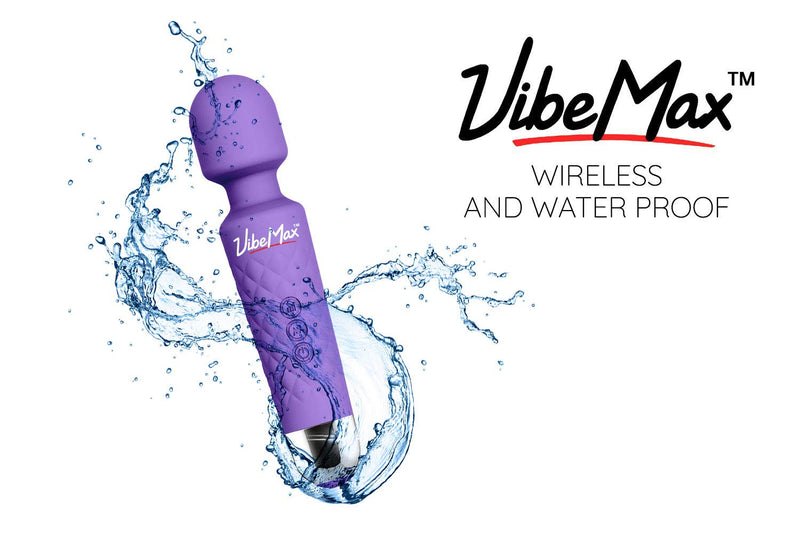 [Australia - AusPower] - VibeMax Rechargeable Personal Massager - Powerful Multi Speed Vibration - Whisper Quiet - Waterproof - for Muscle Tension Relief in Neck, Back, Shoulders, Legs and Feet - Purple 