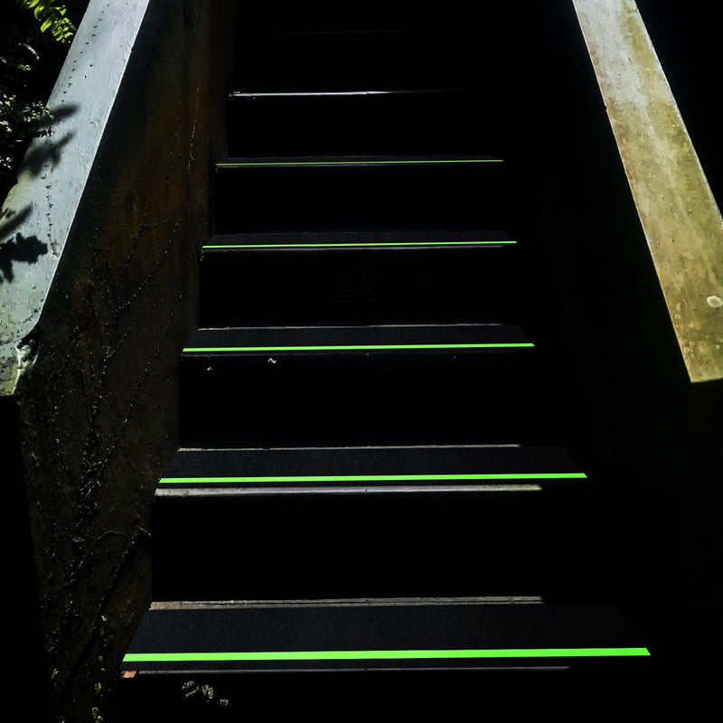 5 Pieces Anti Slip Tape with Glow in Dark Stripe Non Slip Tape with Luminous Stripe Anti Slip Grip Tape for Stairs Anti Slip Traction Tape, 6 by 24 Inches (Luminous)