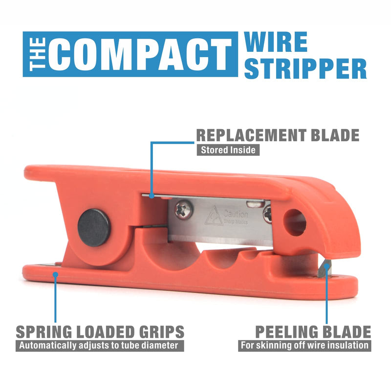 [Australia - AusPower] - iCrimp ICP-240 Cable Stripper for AWG 12 to 4/0 Round Cables, Radial Wire Stripper with 2 Extra Blades 
