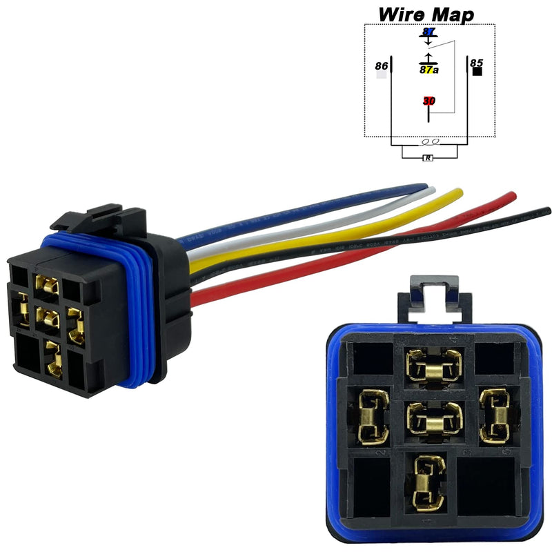 irhapsody 12VDC 80/60Amp Waterproof Relay, 5-pin SPDT Automotive Relay with Pigtail 5 relays