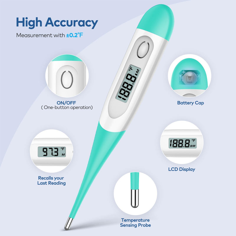 [Australia - AusPower] - Bundle of Thermometer for Fever, Digital Thermometer for Adults 