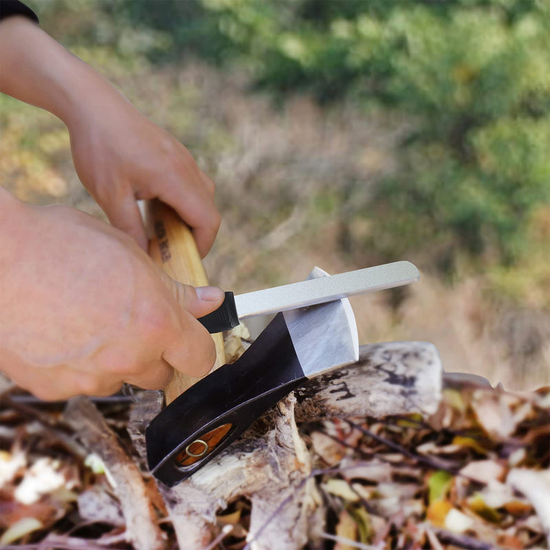 [Australia - AusPower] - SHARPAL 121N Dual-Grit Diamond Sharpening Stone File Garden Tool Sharpener Coarse 325 / Extra Fine 1200 Grit for Sharpening Knife, Axe, Hatchet, Lawn Mower Blade, Loppers, Chisels, Spade, Drills Sturdy Handle 