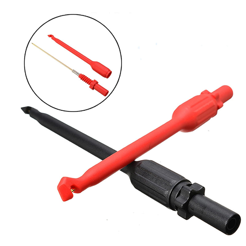 [Australia - AusPower] - ZIBOO ZB-T12 Automotive Wire Piercing Probe Wire Piercing Clip Puncture WireBack Probe Pins Red Black 190 * 16mm，Use for 4mm Banana Extended Test Cable … 