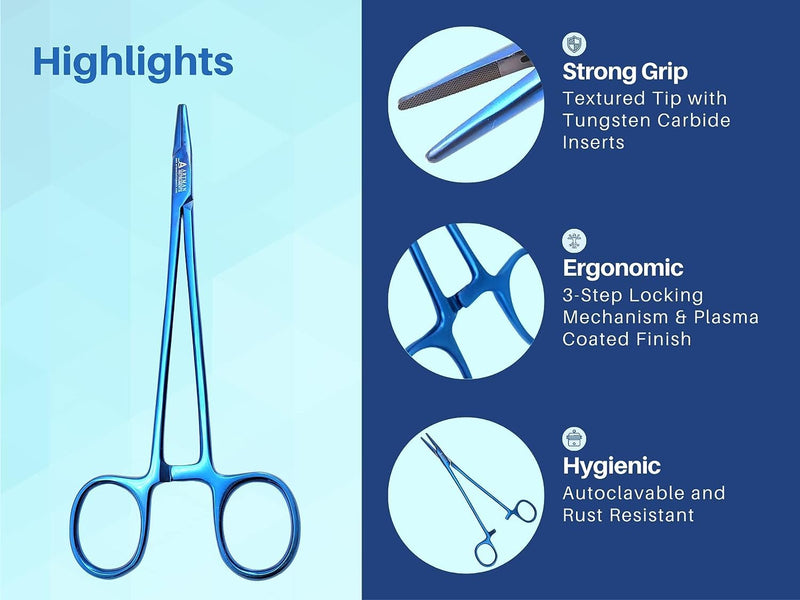 [Australia - AusPower] - Mayo Hegar Needle Holder Surgical Needle Driver Clamp Forceps with Tungsten Carbide Inserts by ARTMAN (7 inches) 7 inches 