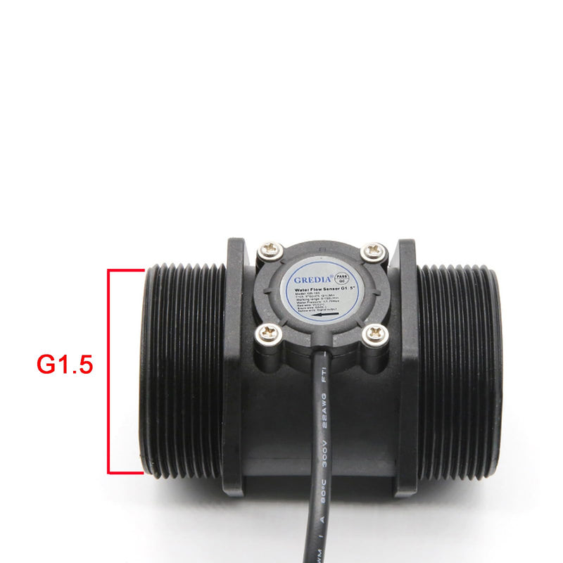 G1-1/2" 1.5" Water Flow Sensor Food-Grade Switch Hall Effect Flowmeter Fluid Meter Counter 5-150L/min G1-1/2" male thread