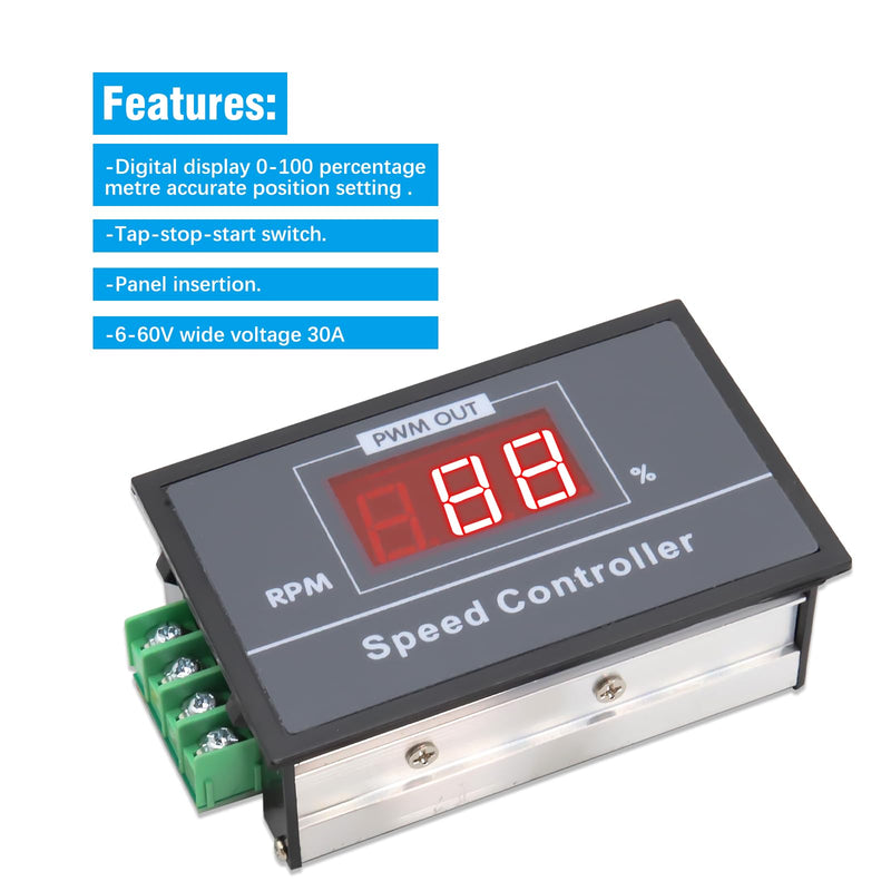 [Australia - AusPower] - DC Motor Speed Controller Binghe 12V Motor Controller PWM Speed Controller Electric Motor Speed Controller Speed Switch Controller DC 6V 12V 24V 48V Compatible with Arduino 