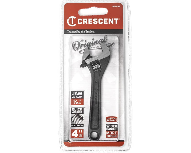 [Australia - AusPower] - Crescent 4" Adjustable Black Oxide Wrench - Carded - AT24VS 4 inch 