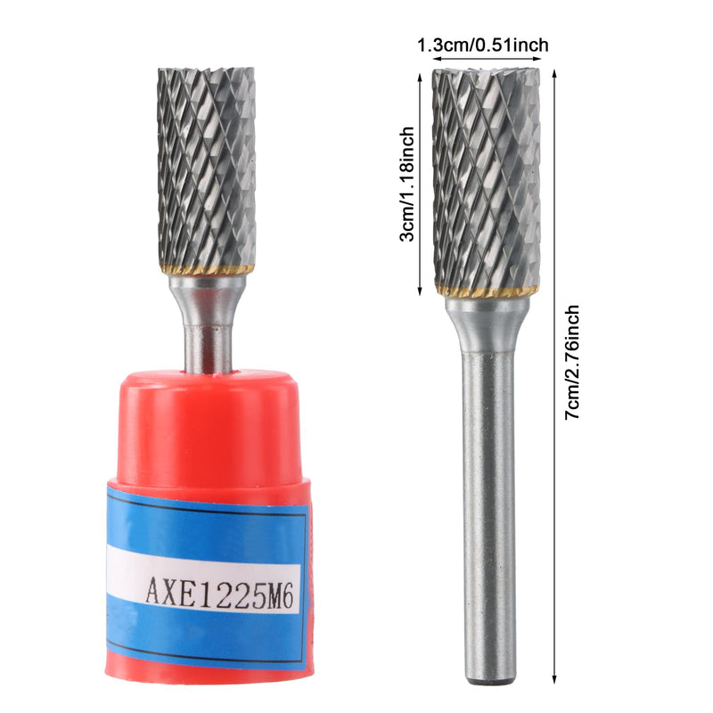 [Australia - AusPower] - Carbide Burr with 1/4 Inch Shank, Double Cut Rotary File, Burr Diameter 12 mm Cylinder End Cut, Die for Steel Metal Processing, Polishing and Engraving (A) a 