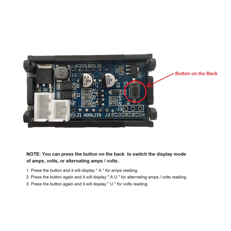 bayite DC 5-120V 400A Mini Digital Current Voltage Amp Meter Gauge with Hall Effect Sensor Transformer