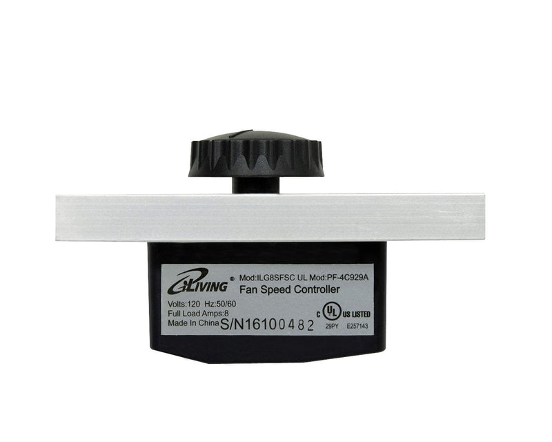 [Australia - AusPower] - iLIVING ILG8SFSC Solid State Variable Adjustable Precision Fan Speed Controller 120V 8A , Black 