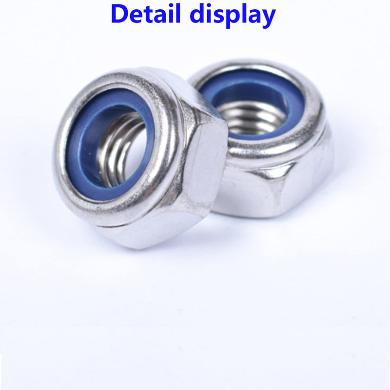 [Australia - AusPower] - 2Pcs M14 x1.5mm Metric Fine Thread Nylon Insert Lock Nuts,304 Stainless Steel Lock Nut Non-Slip Lock Nut Nylon Self-Locking Nut. 