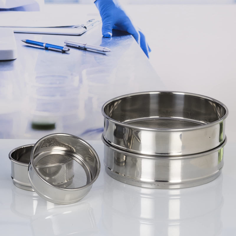 LABALPHA 300 Mesh Lab Sieves, Test Sieve #300 Mesh, 4'' Diameter, 304 Stainless Steel Wire Cloth (0.054mm) 300 mesh (0.054mm)