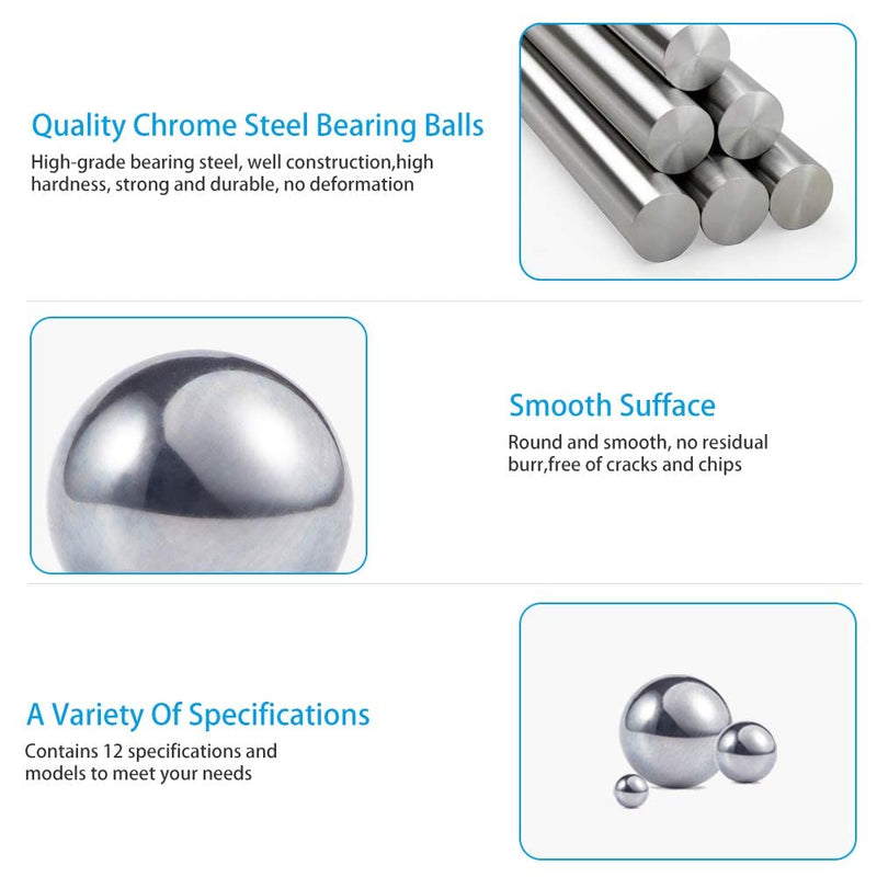 [Australia - AusPower] - 100PCS 1/2" Inch Diameter Hardened Chrome Solid Steel Bearing Balls(12.7mm) Diameter:1/2"-12.7mm 100 